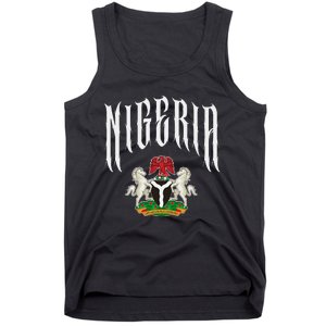 Love Nigeria With Nigerian Flag Inside A Circle Tank Top