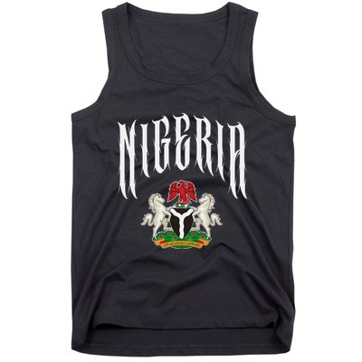 Love Nigeria With Nigerian Flag Inside A Circle Tank Top