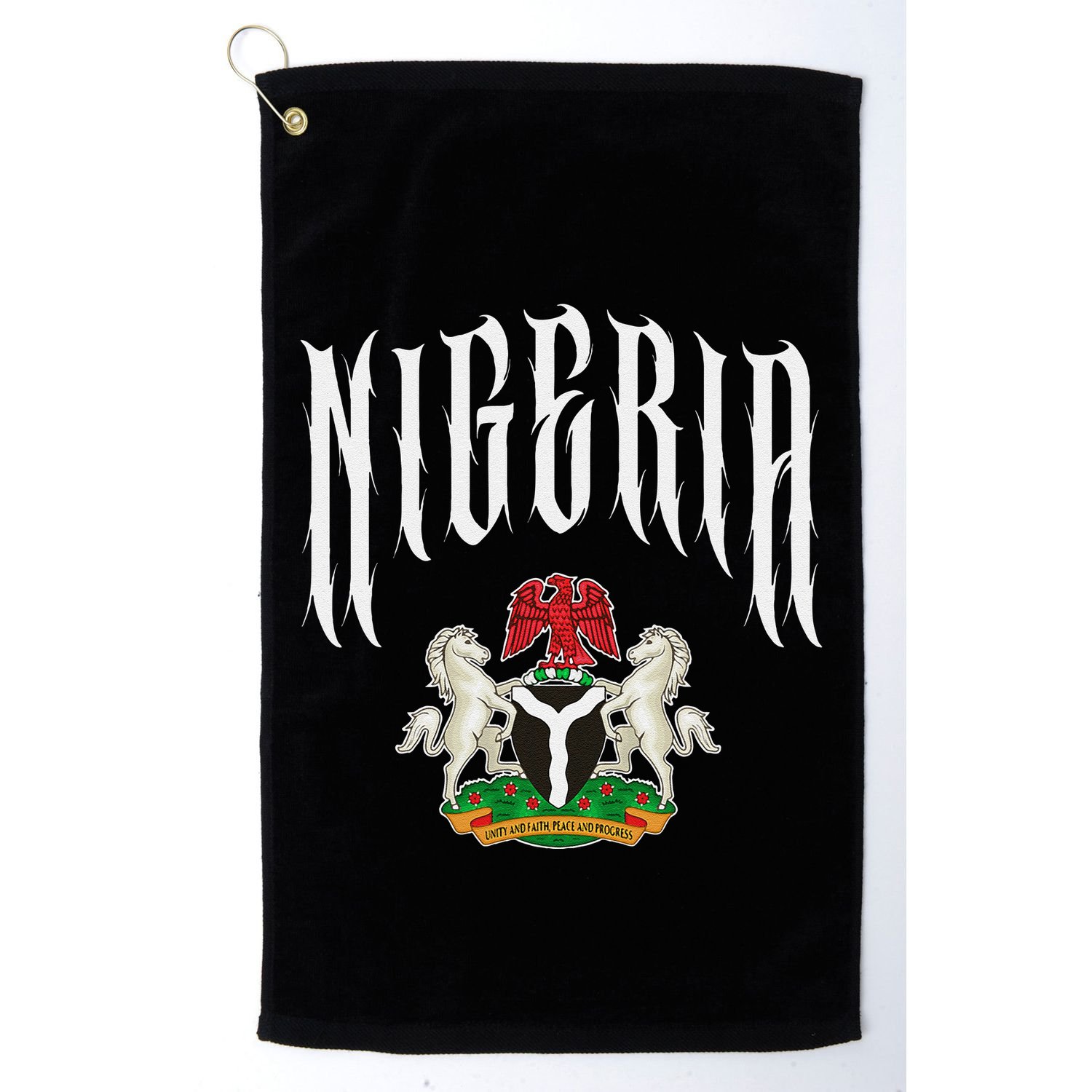 Love Nigeria With Nigerian Flag Inside A Circle Golf Towel