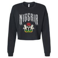 Love Nigeria With Nigerian Flag Inside A Circle Cropped Pullover Crew