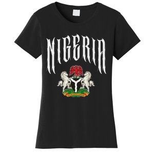 Love Nigeria With Nigerian Flag Inside A Circle Women's T-Shirt