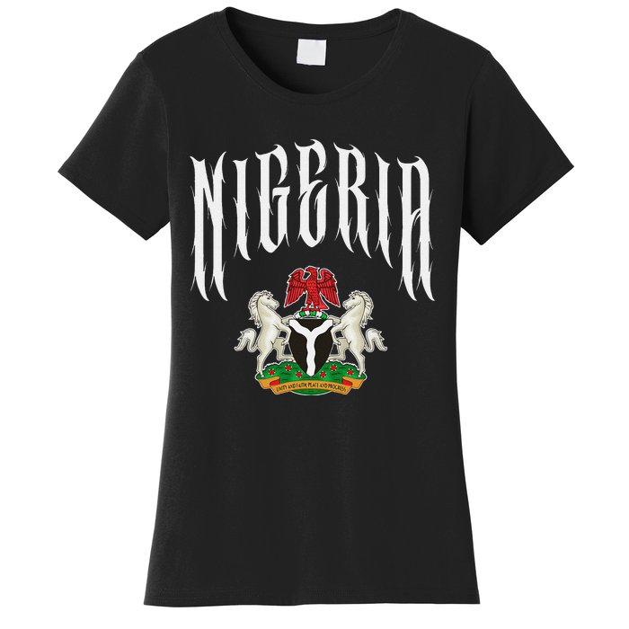 Love Nigeria With Nigerian Flag Inside A Circle Women's T-Shirt