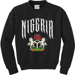 Love Nigeria With Nigerian Flag Inside A Circle Kids Sweatshirt