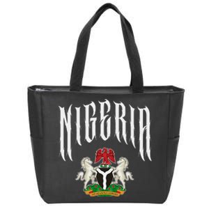 Love Nigeria With Nigerian Flag Inside A Circle Zip Tote Bag