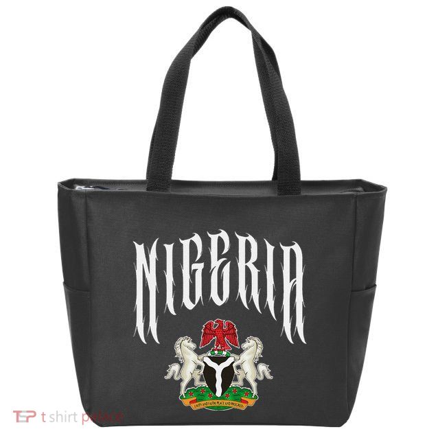 Love Nigeria With Nigerian Flag Inside A Circle Zip Tote Bag