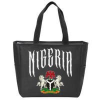 Love Nigeria With Nigerian Flag Inside A Circle Zip Tote Bag