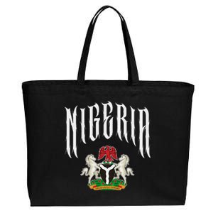 Love Nigeria With Nigerian Flag Inside A Circle Cotton Canvas Jumbo Tote