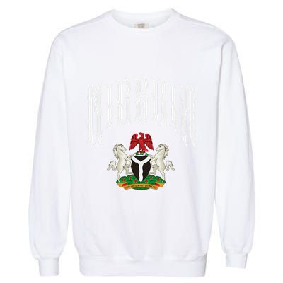 Love Nigeria With Nigerian Flag Inside A Circle Garment-Dyed Sweatshirt