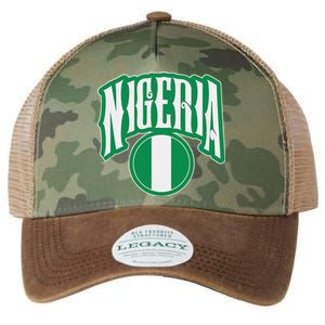 Love Nigeria With Nigerian Flag Inside A Circle Legacy Tie Dye Trucker Hat