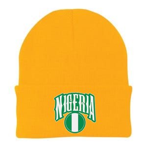 Love Nigeria With Nigerian Flag Inside A Circle Knit Cap Winter Beanie