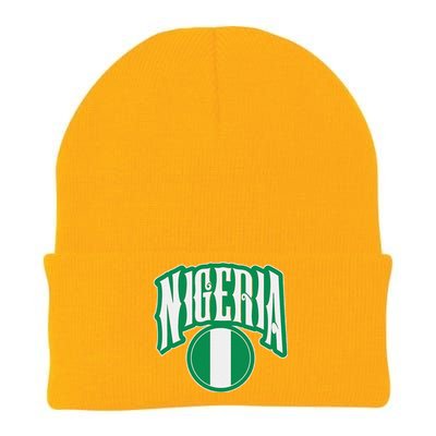 Love Nigeria With Nigerian Flag Inside A Circle Knit Cap Winter Beanie