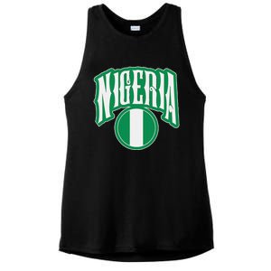 Love Nigeria With Nigerian Flag Inside A Circle Ladies PosiCharge Tri-Blend Wicking Tank