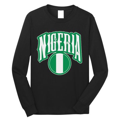 Love Nigeria With Nigerian Flag Inside A Circle Long Sleeve Shirt