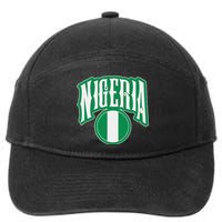 Love Nigeria With Nigerian Flag Inside A Circle 7-Panel Snapback Hat