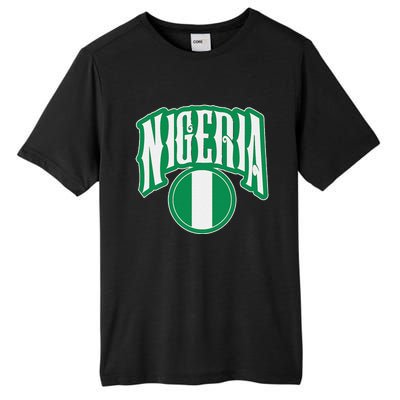 Love Nigeria With Nigerian Flag Inside A Circle Tall Fusion ChromaSoft Performance T-Shirt