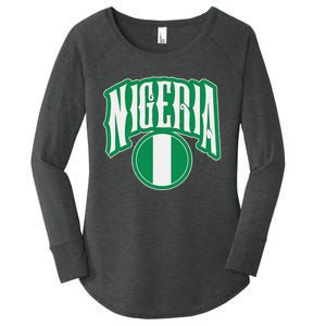 Love Nigeria With Nigerian Flag Inside A Circle Women's Perfect Tri Tunic Long Sleeve Shirt