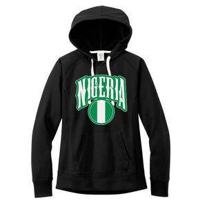 Love Nigeria With Nigerian Flag Inside A Circle Women's Fleece Hoodie