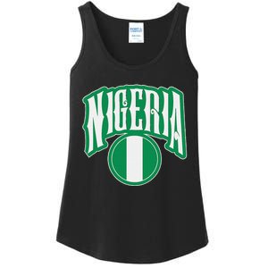 Love Nigeria With Nigerian Flag Inside A Circle Ladies Essential Tank