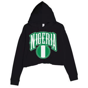 Love Nigeria With Nigerian Flag Inside A Circle Crop Fleece Hoodie