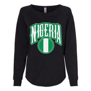 Love Nigeria With Nigerian Flag Inside A Circle Womens California Wash Sweatshirt