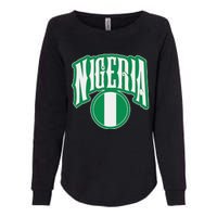 Love Nigeria With Nigerian Flag Inside A Circle Womens California Wash Sweatshirt