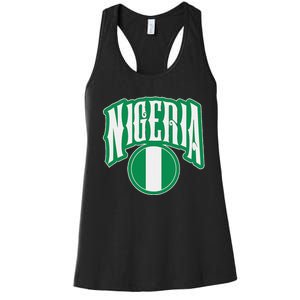 Love Nigeria With Nigerian Flag Inside A Circle Women's Racerback Tank