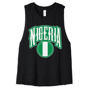 Love Nigeria With Nigerian Flag Inside A Circle Women's Racerback Cropped Tank