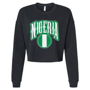 Love Nigeria With Nigerian Flag Inside A Circle Cropped Pullover Crew