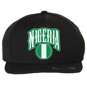 Love Nigeria With Nigerian Flag Inside A Circle Wool Snapback Cap