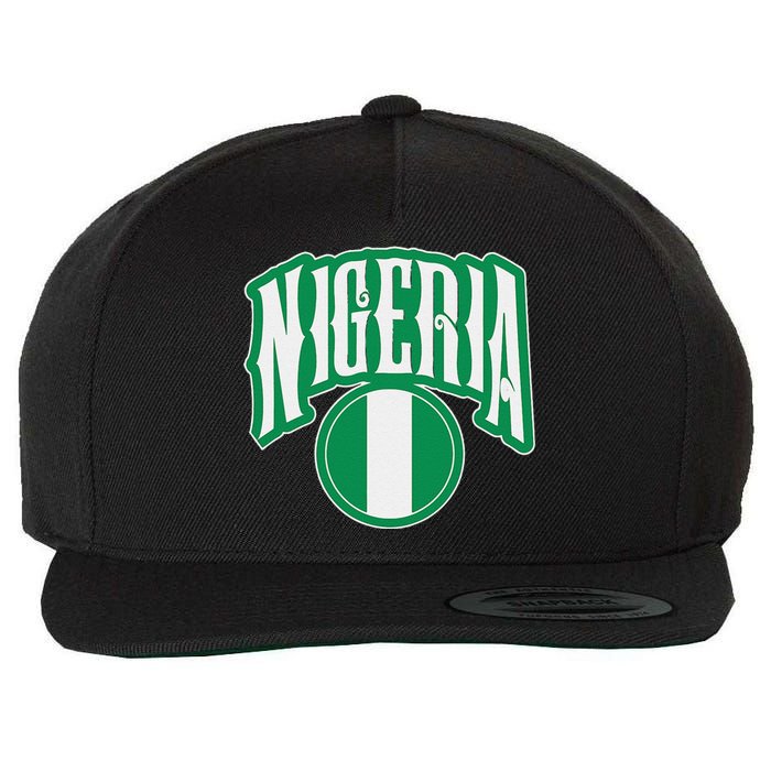 Love Nigeria With Nigerian Flag Inside A Circle Wool Snapback Cap