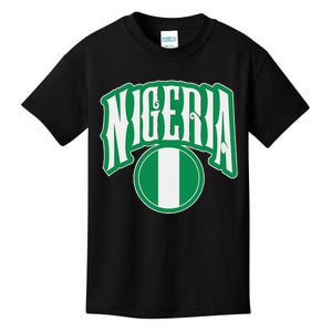 Love Nigeria With Nigerian Flag Inside A Circle Kids T-Shirt