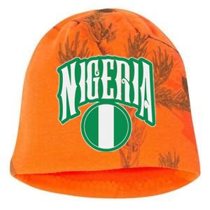 Love Nigeria With Nigerian Flag Inside A Circle Kati - Camo Knit Beanie