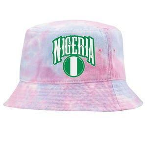 Love Nigeria With Nigerian Flag Inside A Circle Tie-Dyed Bucket Hat