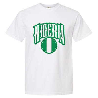 Love Nigeria With Nigerian Flag Inside A Circle Garment-Dyed Heavyweight T-Shirt