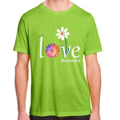 Love #Nonnilife Watercolor Flower Bird Grandma Mother's Day Gift Adult ChromaSoft Performance T-Shirt