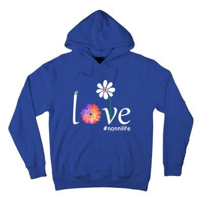 Love #Nonnilife Watercolor Flower Bird Grandma Mother's Day Gift Tall Hoodie