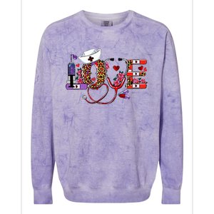 Love Nurse Western Love Stethoscope Nurselife Valentines Day Colorblast Crewneck Sweatshirt