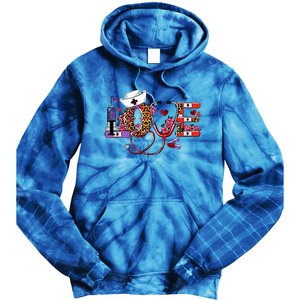 Love Nurse Western Love Stethoscope Nurselife Valentines Day Tie Dye Hoodie