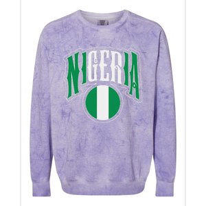 Love Nigeria With Nigerian Flag Inside A Circle Colorblast Crewneck Sweatshirt