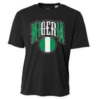 Love Nigeria With Nigerian Flag Inside A Circle Cooling Performance Crew T-Shirt