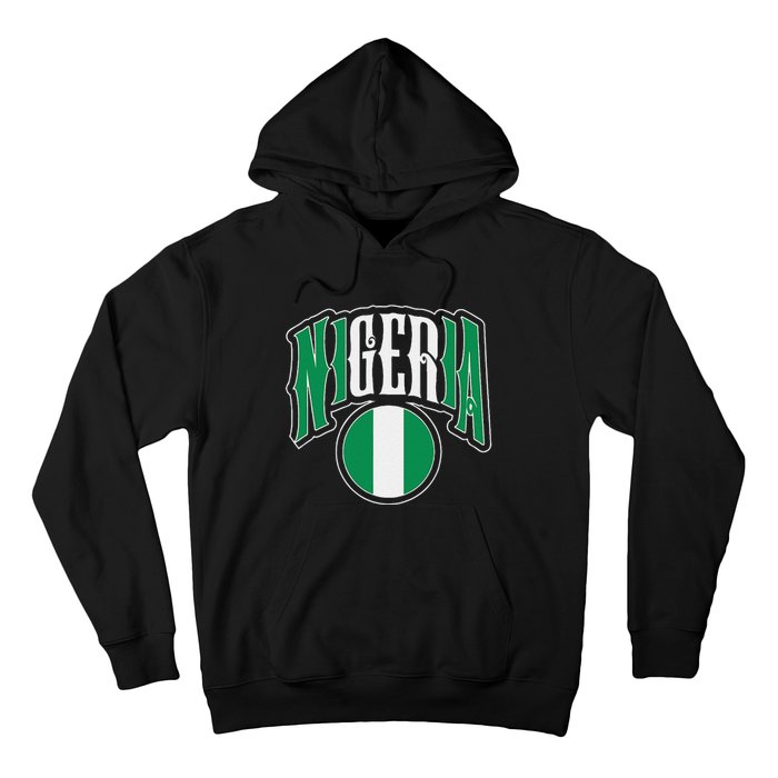 Love Nigeria With Nigerian Flag Inside A Circle Hoodie