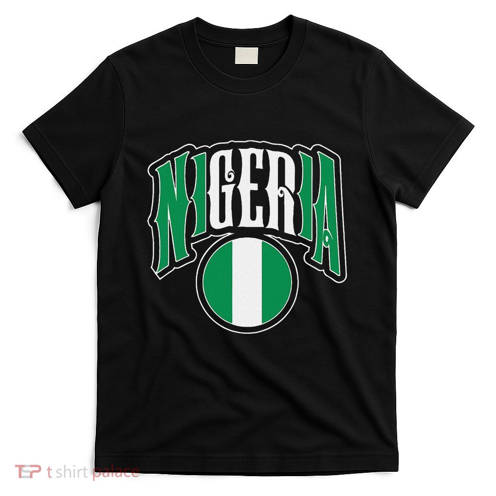 Love Nigeria With Nigerian Flag Inside A Circle T-Shirt