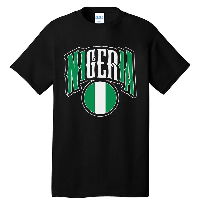 Love Nigeria With Nigerian Flag Inside A Circle Tall T-Shirt