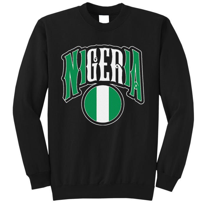 Love Nigeria With Nigerian Flag Inside A Circle Tall Sweatshirt