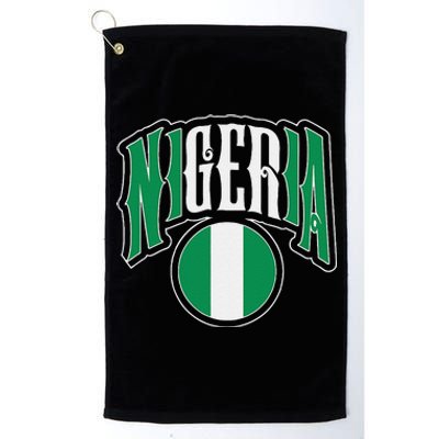 Love Nigeria With Nigerian Flag Inside A Circle Platinum Collection Golf Towel