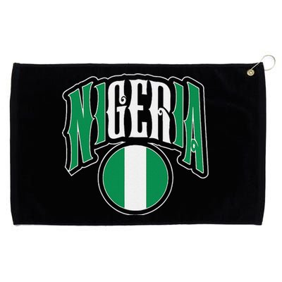 Love Nigeria With Nigerian Flag Inside A Circle Grommeted Golf Towel