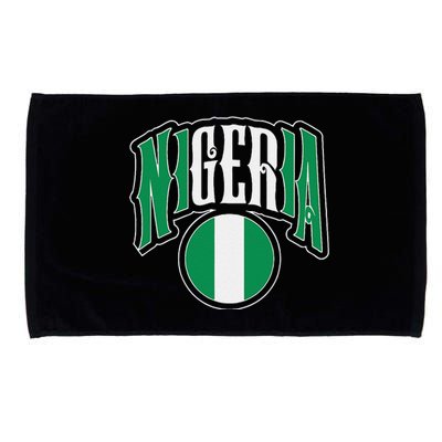 Love Nigeria With Nigerian Flag Inside A Circle Microfiber Hand Towel