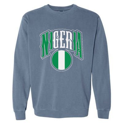 Love Nigeria With Nigerian Flag Inside A Circle Garment-Dyed Sweatshirt