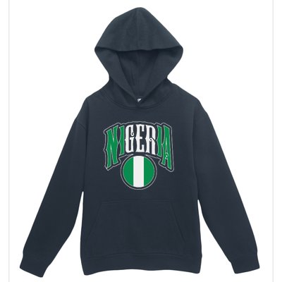 Love Nigeria With Nigerian Flag Inside A Circle Urban Pullover Hoodie