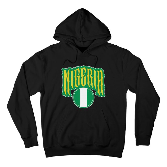 Love Nigeria With Nigerian Flag Inside A Circle Hoodie